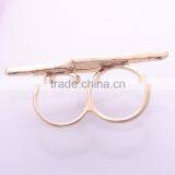 Hot Sale Gold Plated Double Finger Fashion Ring High Quality Lightning Design Rings With Crystal Rhinestone Jewelry thumbnail-3