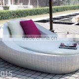 Wicker Rattan Round Daybed - UV P.E Rattan Sunbed - Patio Sun Lounger (1.2mm Thickness Alu Frame, Power Coated Woven by Rattan, thumbnail-1
