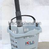 RH-BPR42-2 Multifunctional Supermarket Shopping Plastic Basket With Wheels thumbnail-4