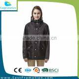 UNISEX LIGHTWEIGHT POLYESTER PLAIN WINDBREAKE JACKET BLACK COLOUR