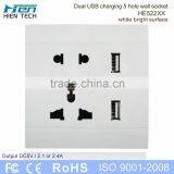 Public Commercial Using Wall Socket USB Light Socket With 2 USB Ports thumbnail-6