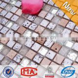 LYY Bright color opaque glass and stone mix mosaic tile