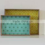 Yellow Handmade Wooden Tray thumbnail-4