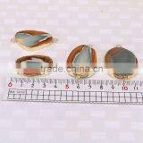 Charm Agate Druzy Connector Beads, Gold Plated Edged Picture Stone Beads For Jewelry Making thumbnail-5