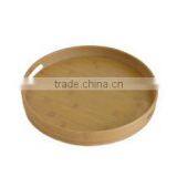 DT027/Round Bamboo Serving Tray/Bamboo Tray For Tableware Kitchenware thumbnail-2
