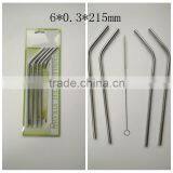 304 Stainless Steel Drinking Straws and Cleaning Brushes 4+1 Set Eco Friendly Funny Drinking Straw thumbnail-5