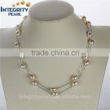 8mm AAA Drop 36 Inches Natural Silver Long Chain Pearl Necklace, Fashion Pearl Necklace thumbnail-1