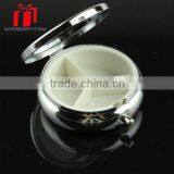 Customized Round 3 Compartments Decorative Metal Pill Box