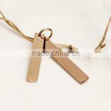 Stainless Steel Rose Gold Simple Long Engravable Tag thumbnail-1