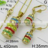 New Arrival Wholesale Price 18k Italian Gold Jewelry Set thumbnail-6