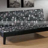 Paris Eiffel Tower Pattern Black Fabric Foldable Sofabed thumbnail-1