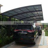 High Grade Solid PC Imitation Wooden Aluminium Frame Double Carport thumbnail-3