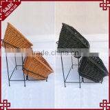 Guranteed Quality Stand Design 2-tier Rattan Bakery Display Racks thumbnail-6