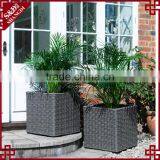 S&D Large Black Square pe Rattan Weaving Vintage Style Handmade Garden Pots for Sale Planting Pots Cheap Plant Pot thumbnail-2