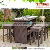 TG15-0200 Garden Furniture 7 Pieces Rattan Bar Table and Chair Set thumbnail-1