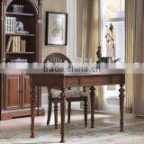 British Retro Design Furniture Wood Carved Office Table, Noble Hand Painted Writing Desk/Executive Chair/Bookcase thumbnail-3