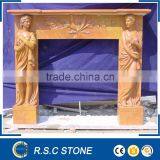 Indoor Freestanding Marble Fireplace Mantel thumbnail-1
