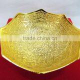 New Year Gift Handmade Gold Plated Brass Ornamental Bowl thumbnail-2