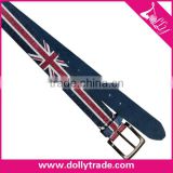 120*5CM Blue Custom Chastity Fashion UK Flag Printing PU Belt