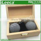 Natural Soapstone Whiskey Sipping Stones Ball Best Wine Gift Set for Christmas thumbnail-2