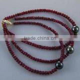 Wholesale 16" 4mm Natural Facet Ruby Beads Necklace thumbnail-1