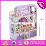 2017 Best Luxurious 4 Floors Children Wooden Dollhouse Kits With Garage W06A238 thumbnail-3