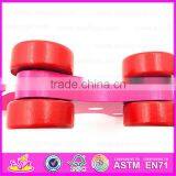 Lovely Toddler Wooden Dog Pull Along Toys for Kids,Wooden Baby Pull Along Real Look Charming Toddler Dog Animal Toy W05B109 thumbnail-4