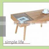 High Quality Living Room Furniture Side Modern Wooden Glass Coffee Table thumbnail-4