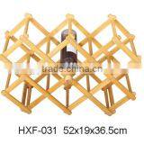 Foldable Bamboo Wine Rack - Can Hold Up To 10 Bottles thumbnail-3
