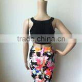 High Quality New 2 Piece Flower Print Bandage Dress Sexy Bodycon Party Party Dress thumbnail-4