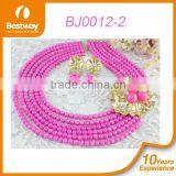 Best Price Guangzhou Direct Manufacturer African Beads Jewelry Sets Pink Color BJ0012-2 thumbnail-1