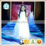 Long Dress White Flower Girls Party Collar With Beads Trendy Fluffy School Model Kids thumbnail-1