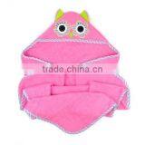 Kids Pink Owl or Blue Monster Baby Hooded Towel and Wholesale Children Poncho Hooded Towel thumbnail-2