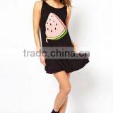 Cheapsale Summer Printed Ladies Loose Solid Color Casual Dress OEM Service Bulk Dress thumbnail-4