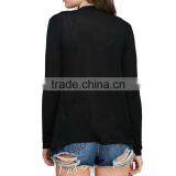 Elegant Asymmetrical Hem no Button Knit Cardigan With Open Front thumbnail-2