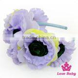 Fancy Remake Photo Props Floral Crown Fabric Flower Petals Girls Garland Headband For Kids Hairband thumbnail-2