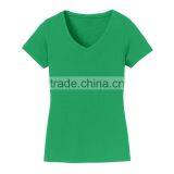 Fancy Design Plain Color Wholesale Blank Fitted V-neck Lady T-shirt thumbnail-2