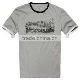 Fashion Printing Bamboo/cottons/pandex Contrast-collar t Shirt / Paris Print t Shirt T12913 thumbnail-1