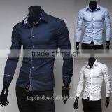 2016 Popular Slim Fit Solid Color Long Sleeve High Quality Polo Shirt for Men thumbnail-1