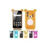 Yellow / Pink Silicon raw material bear design iphone 4 soft case cover for iPhone 4G/4S