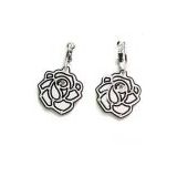 Chic Earring Flower Charm Crystal Silver Bead