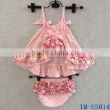 Boutique Newborn Girls Cotton Clothes Infant Toddler Babies Swing Top 2 Pieces Sets With Ruffled Bloomers IM-SS014 thumbnail-2