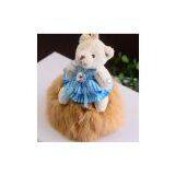 Bags Hangings Keychain Women Car Key Rabbit Fur Plush Bear Key Chain thumbnail-2