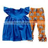 China Suppilers Summer Autumn Girls Clothing Sleeveless Ruffle Lace Printing Outfit thumbnail-1