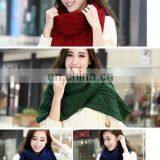 Wholoesale Knitting Woolen Yarn Hand Craft Braided Oblong Scarves Twist Knitting Scarf Women Fashion Scarves