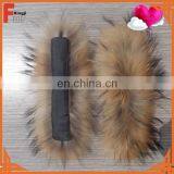 Natural Color Real Raccoon Fur Cuff thumbnail-2