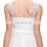 Grace Karin Sleeveless V-Back White Chiffon Plus Size Prom Dress for Fat Women CL007555-4 thumbnail-5