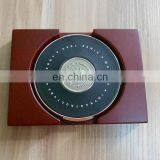 Two Metal Coasters Packed in a Wood Base thumbnail-1