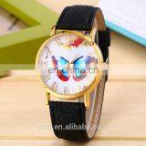 Landscape Butterfly Vogue Style Leather Lady Watch thumbnail-3