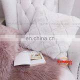 Faux Rabbit Fur Quilting Cushion ,Good Quality Fashion Sofa Chair Fake Fur Cushion thumbnail-1
